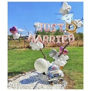 LaVenty Juego de 12 globos recién casados para fiesta de_3