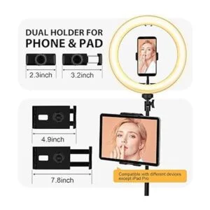 Anillo de luz con soporte y soporte para teléfono luz LED_3
