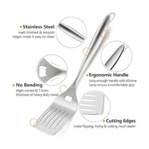 HaSteeL Juego de utensilios de parrilla 18.0 in acero