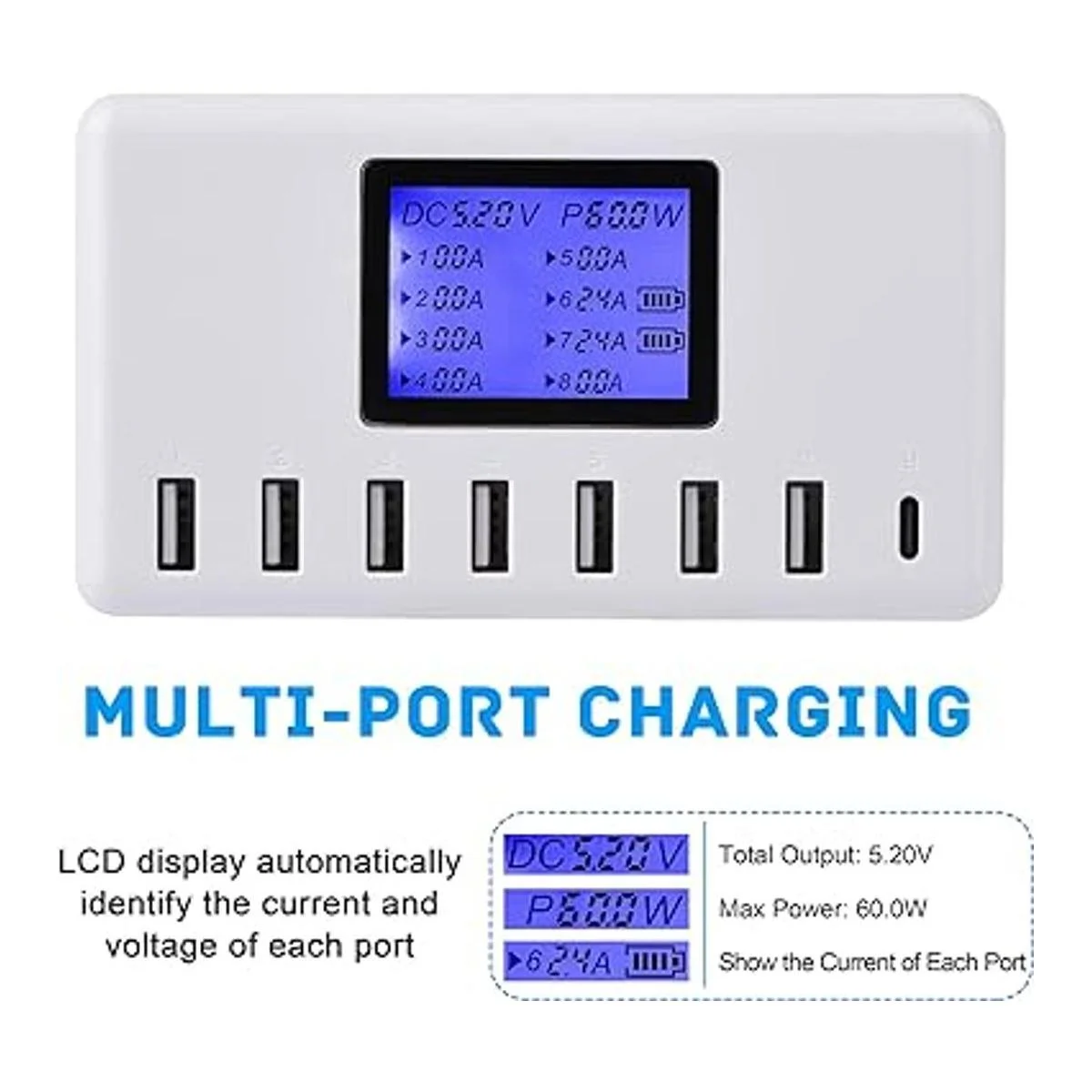 Slitinto Cargador USB estación de carga USB de 60 W 12_2