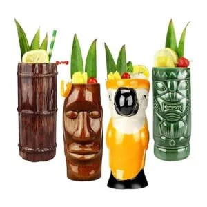 Tiki Juego de 8 tazas de cóctel Tazas de cerámica Tiki_3