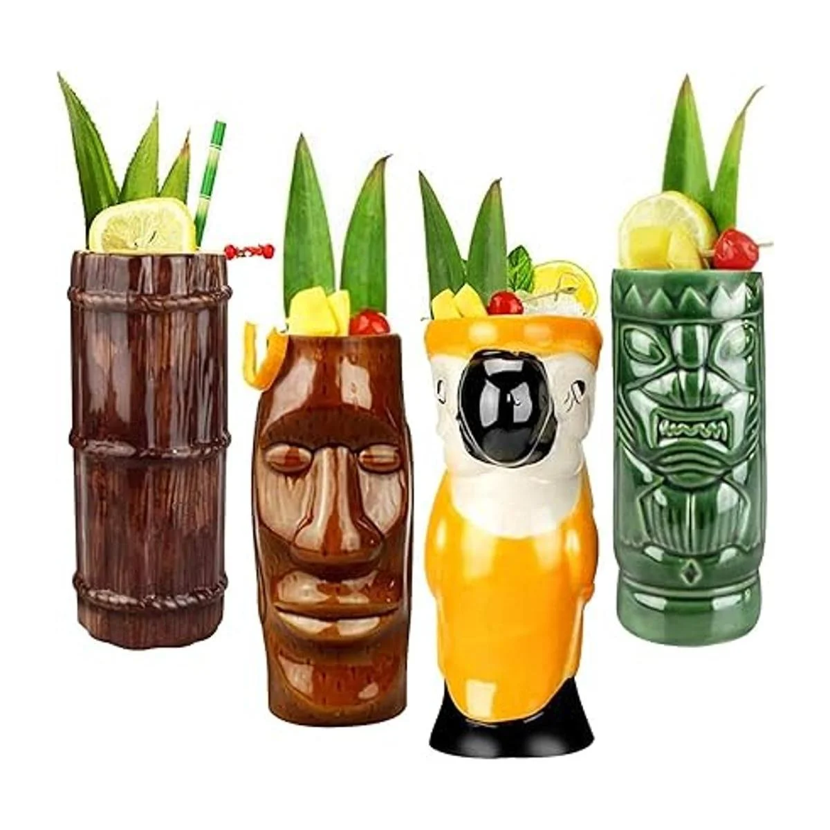 Tiki Juego de 8 tazas de cóctel Tazas de cerámica Tiki_3