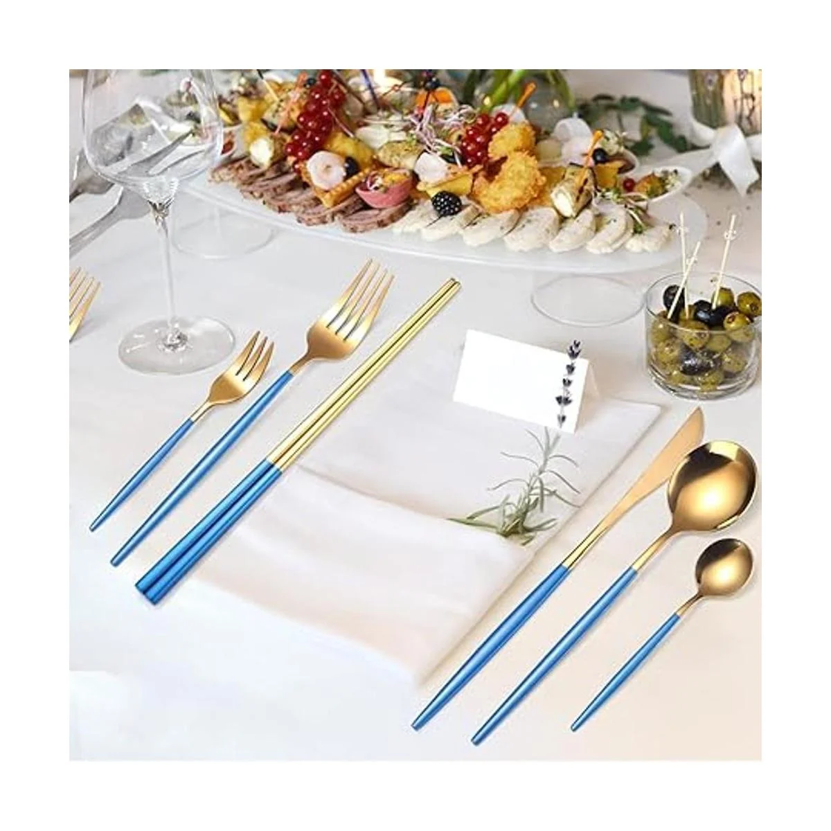 AARAINBOW Juego de cubiertos de acero inoxidable de 8_6