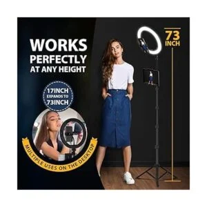 Anillo de luz con soporte y soporte para teléfono luz LED_6