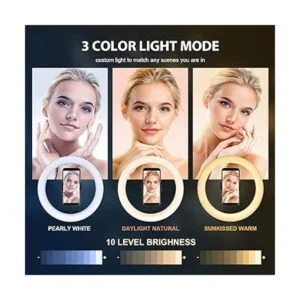 Anillo de luz con soporte y soporte para teléfono luz LED_2