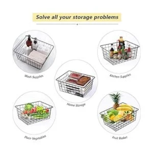 Cestas de alambre para organizar cestas de despensa del