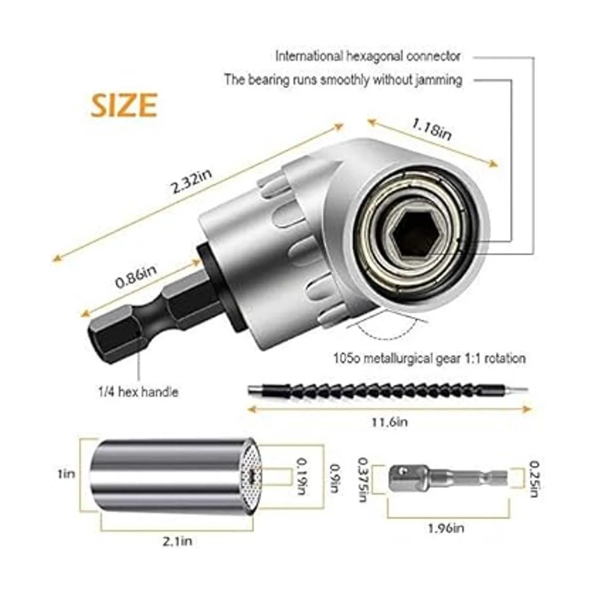 Extensión de broca flexible y juego de herramientas de