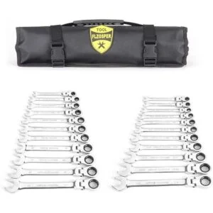 Juego de llaves de trinquete de cabeza flexible de 22