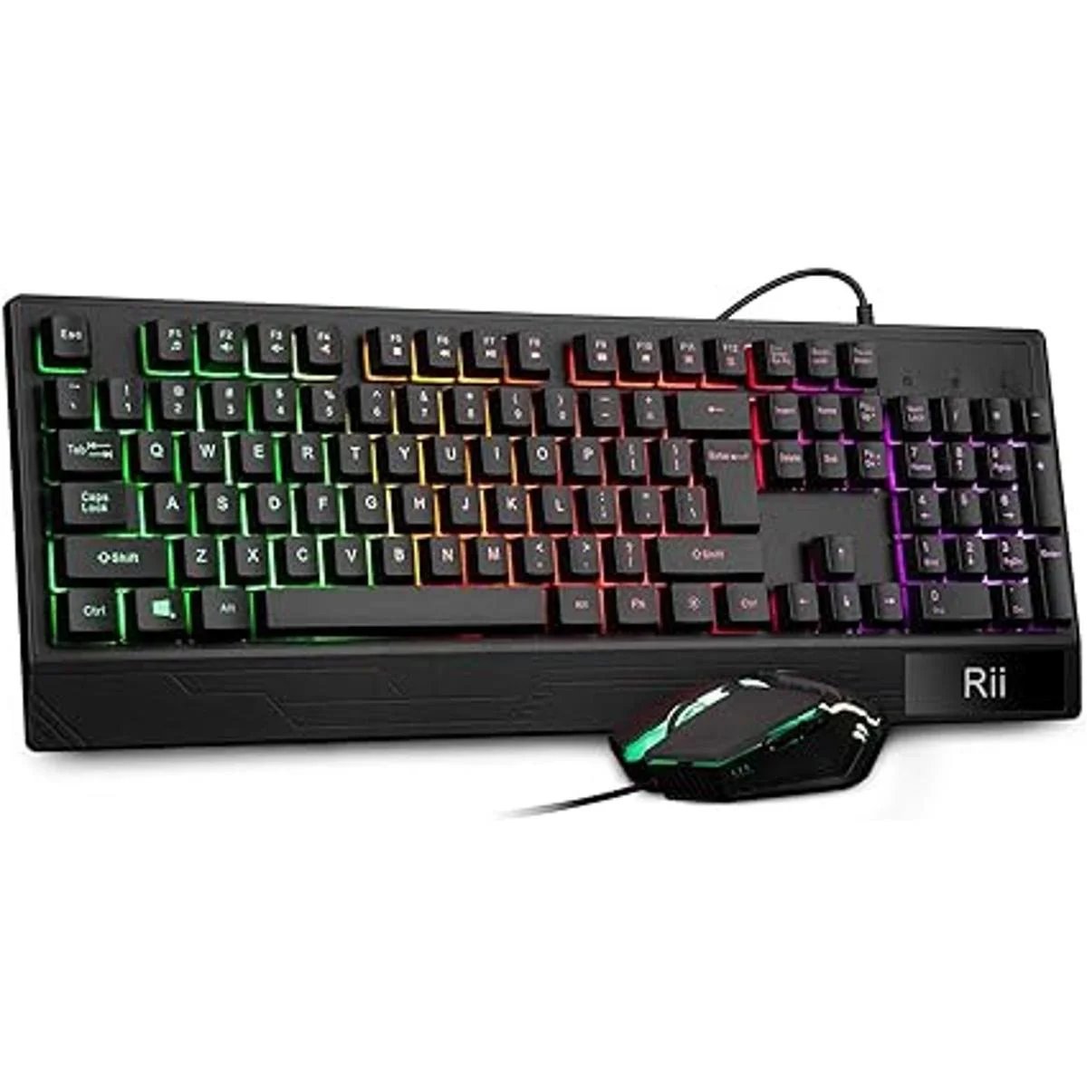 Rii Combo de teclado y mouse para juegos RK400 RGB