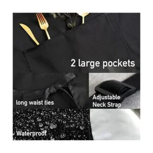 Delantal divertido para mujer Delantal negro con_3