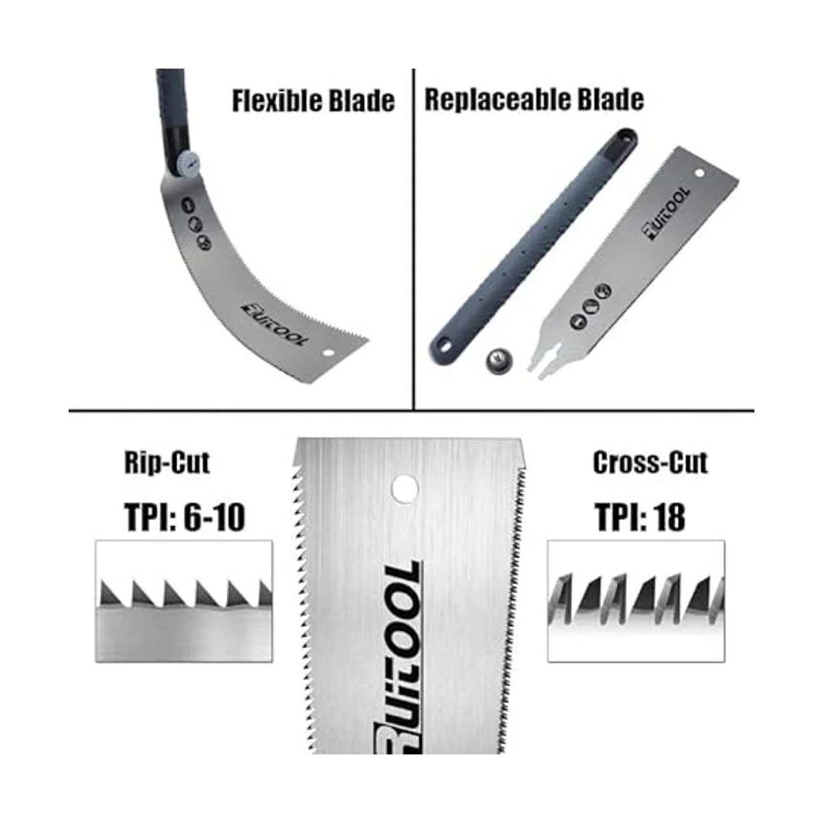 RUITOOL Ryoba SK5 Sierra de mano de doble borde de 10_2