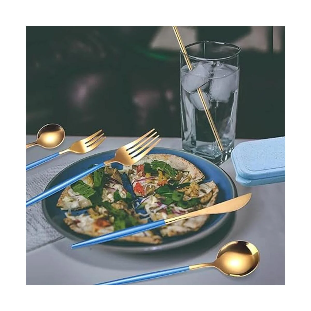 AARAINBOW Juego de cubiertos de acero inoxidable de 8_5