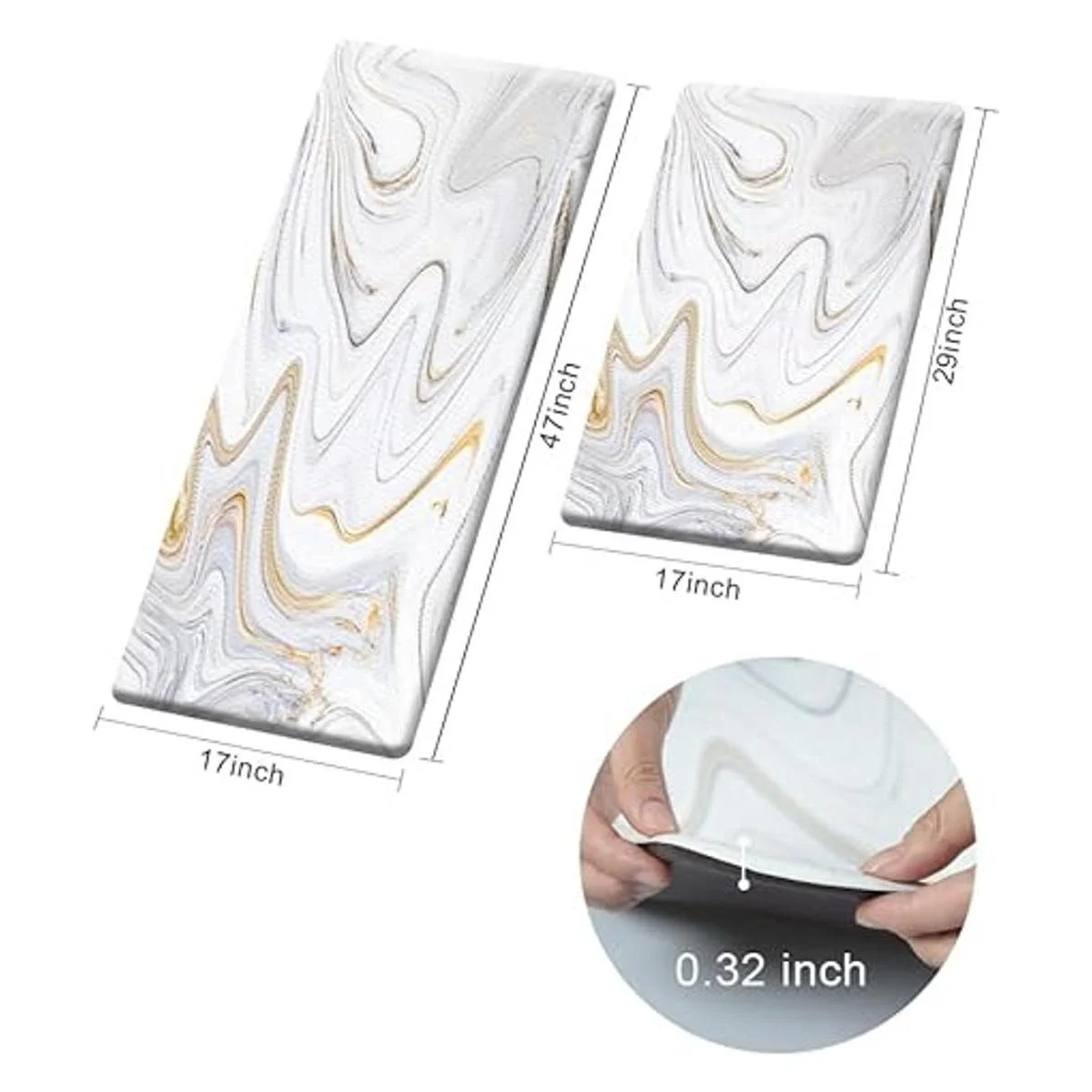 Colorful Star Juego de 2 alfombras de cocina acolchadas_2