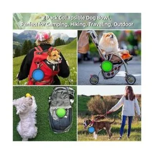 Kytely Paquete de 2 cuencos plegables grandes para perros_5
