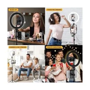 Anillo de luz con soporte y soporte para teléfono luz LED_5