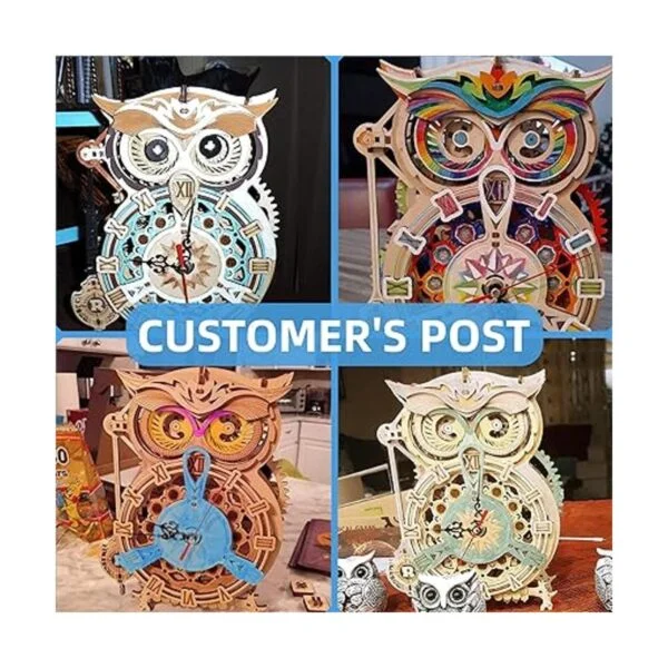 RoWood Rompecabezas 3D para adultos reloj de búho de_3