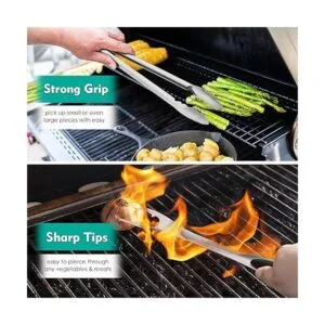 HaSteeL Juego de utensilios de parrilla 18.0 in acero