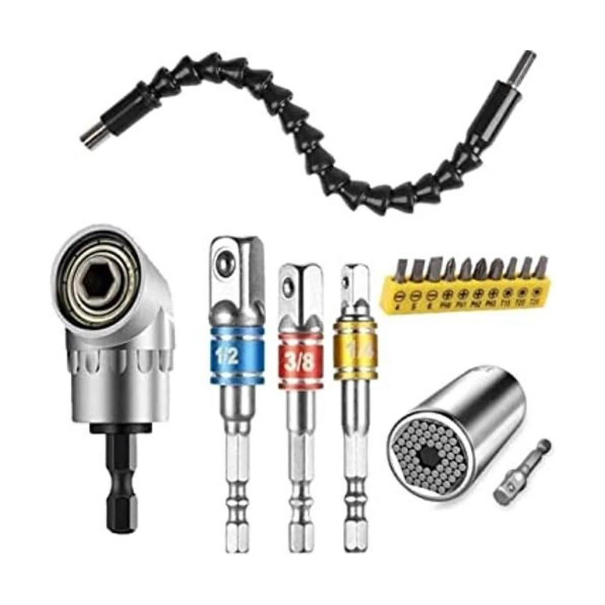 Extensión de broca flexible y juego de herramientas de