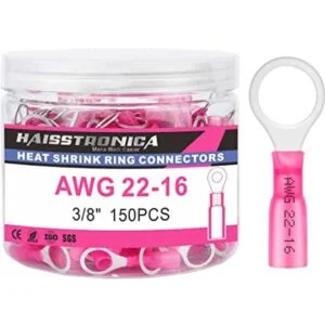 Haisstronica 150 conectores de anillo termorretráctil rojo_1