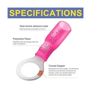 Haisstronica 150 conectores de anillo termorretráctil rojo_2