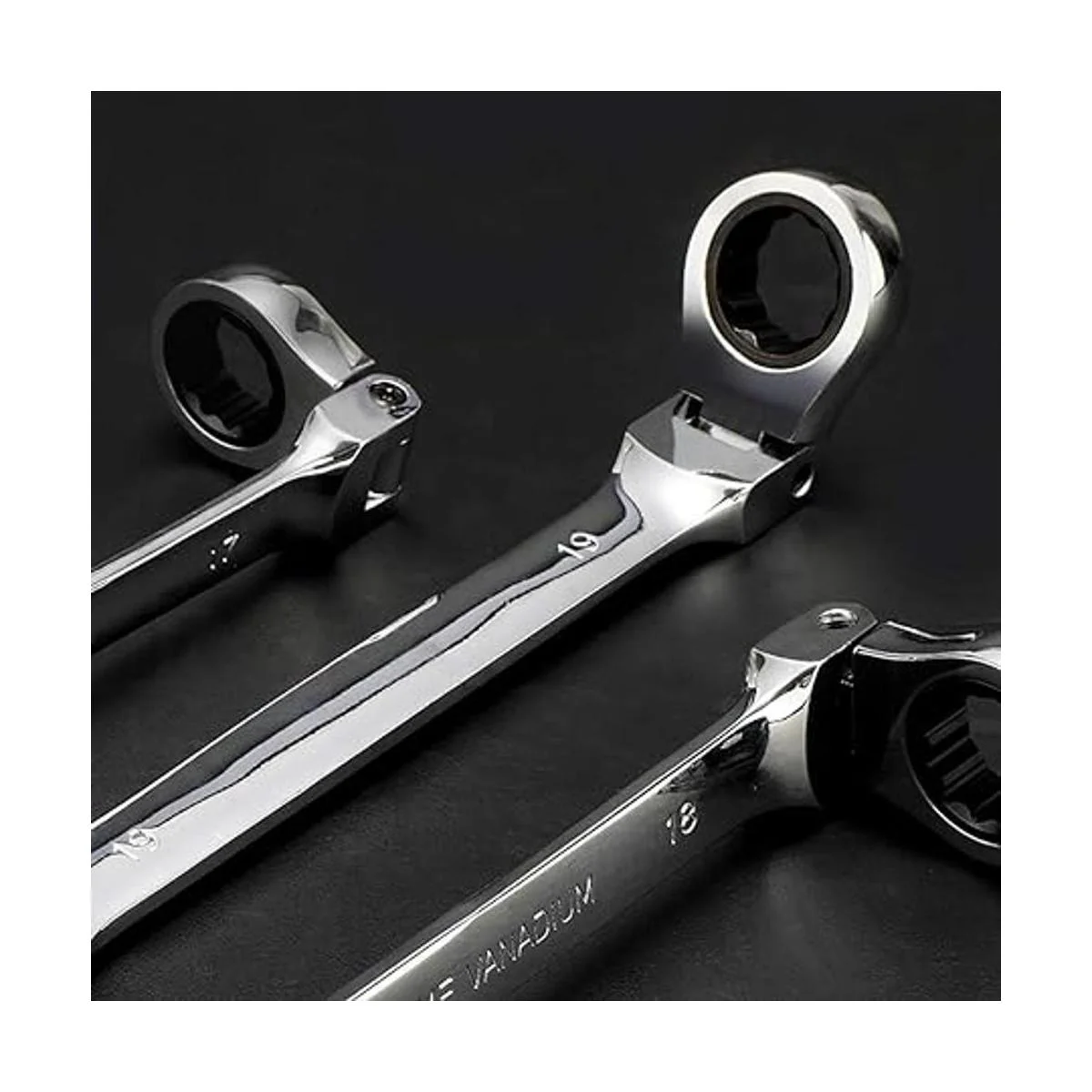 Juego de llaves de trinquete de cabeza flexible de 22