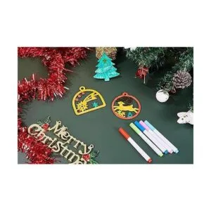 Artmag 50 adornos colgantes de madera sin terminar para_4