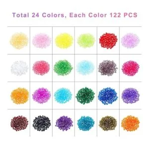 PH PandaHall 2880 cuentas de bicono de 0.236 in facetadas