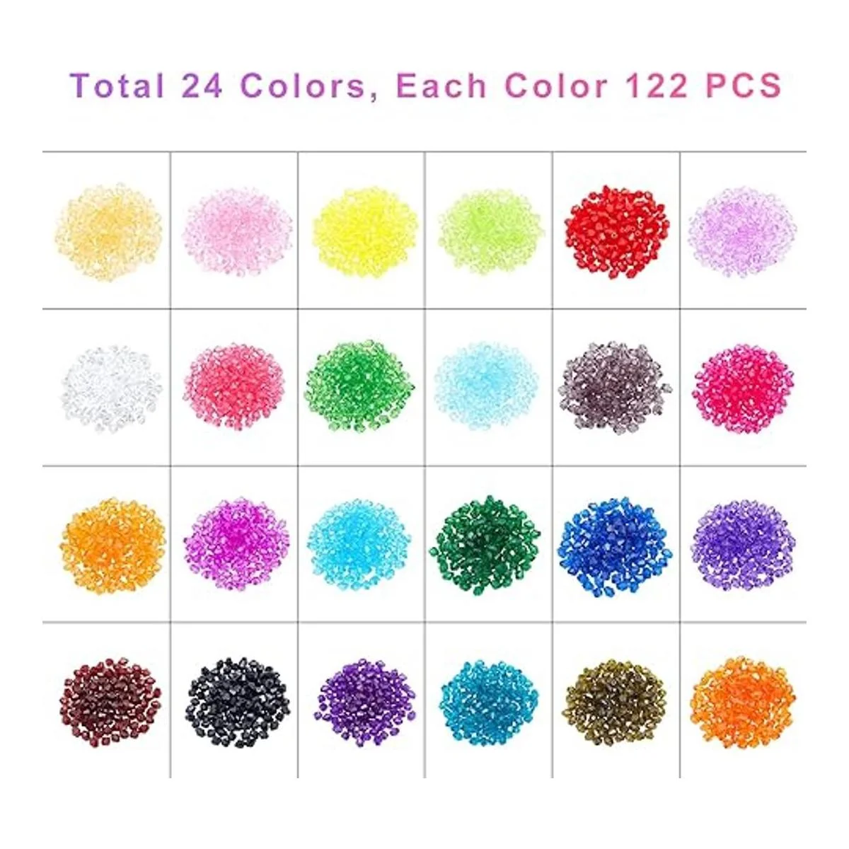 PH PandaHall 2880 cuentas de bicono de 0.236 in facetadas