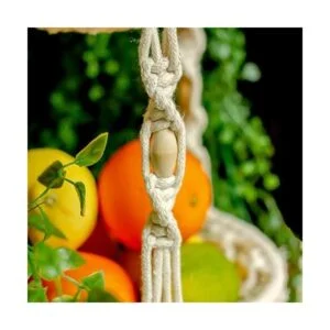 Kikis Living Cesta de frutas de macramé colgante Hamaca_6