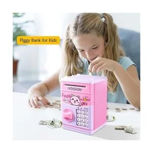 JUNEU Alcancía electrónica para niños banco de dinero con_5
