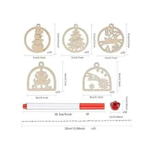 Artmag 50 adornos colgantes de madera sin terminar para_2