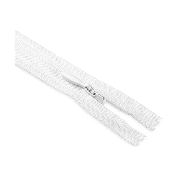 Cremallera invisible de 18 pulgadas blanco no separación