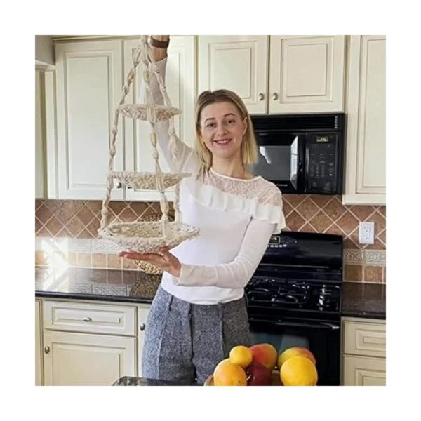 Kikis Living Cesta de frutas de macramé colgante Hamaca_3