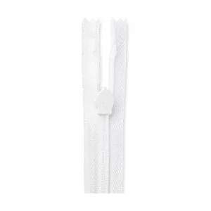 Cremallera invisible de 18 pulgadas blanco no separación