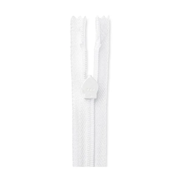 Cremallera invisible de 18 pulgadas blanco no separación