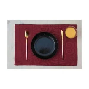 Juego de 4 manteles individuales rojos manteles de tela