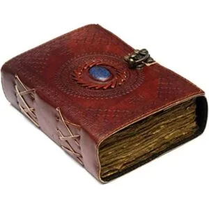 Diario de piel vintage con piedra semipreciosa cierre de_1