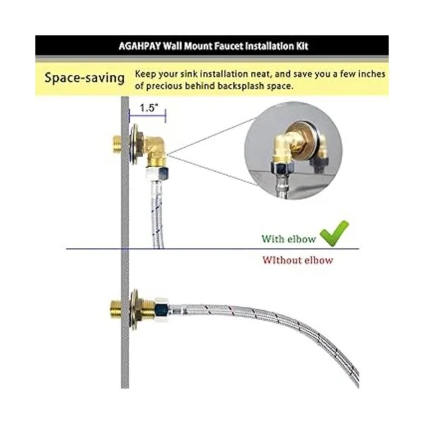 AGAHPAY Kit de instalación para montaje en pared grifo de