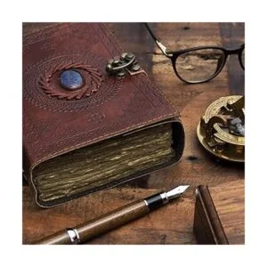 Diario de piel vintage con piedra semipreciosa cierre de_4