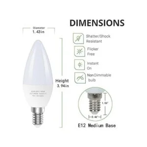 Paquete de 6 bombillas LED E12 para ventilador de techo