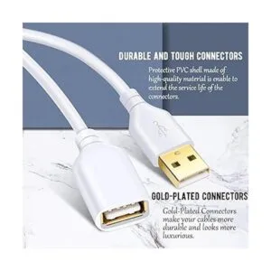 Costyle Cable de extensión USB de 15 pies color blanco_2