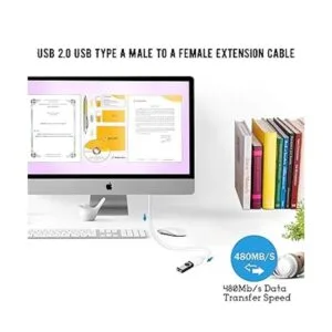 Costyle Cable de extensión USB de 15 pies color blanco_3