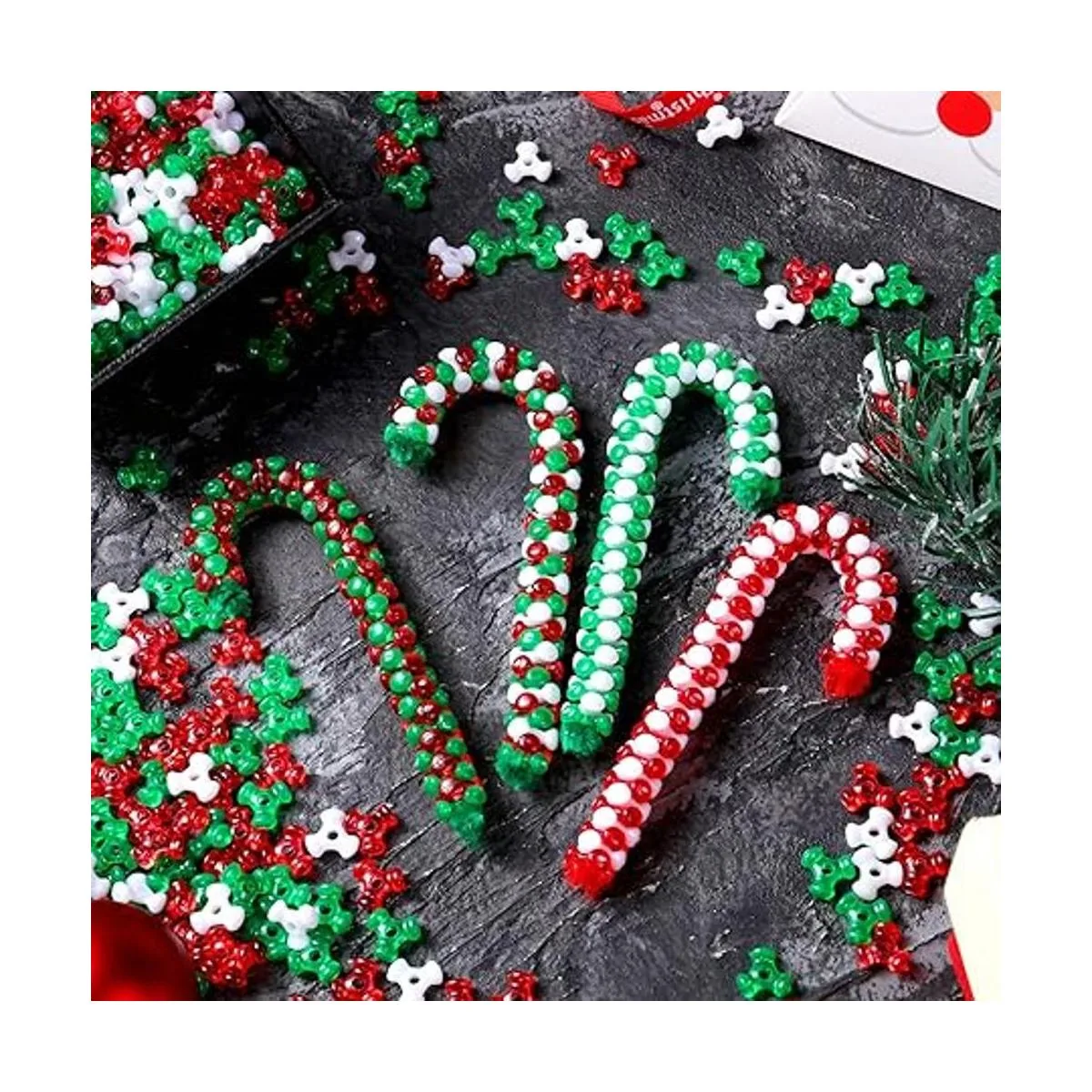 2000 cuentas de Navidad de tres formas de cuentas de_5