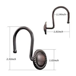 CHICTIE Ganchos de cortina de ducha de bronce anillos de_4