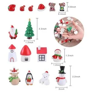 22 piezas de adornos en miniatura de Navidad para jardín