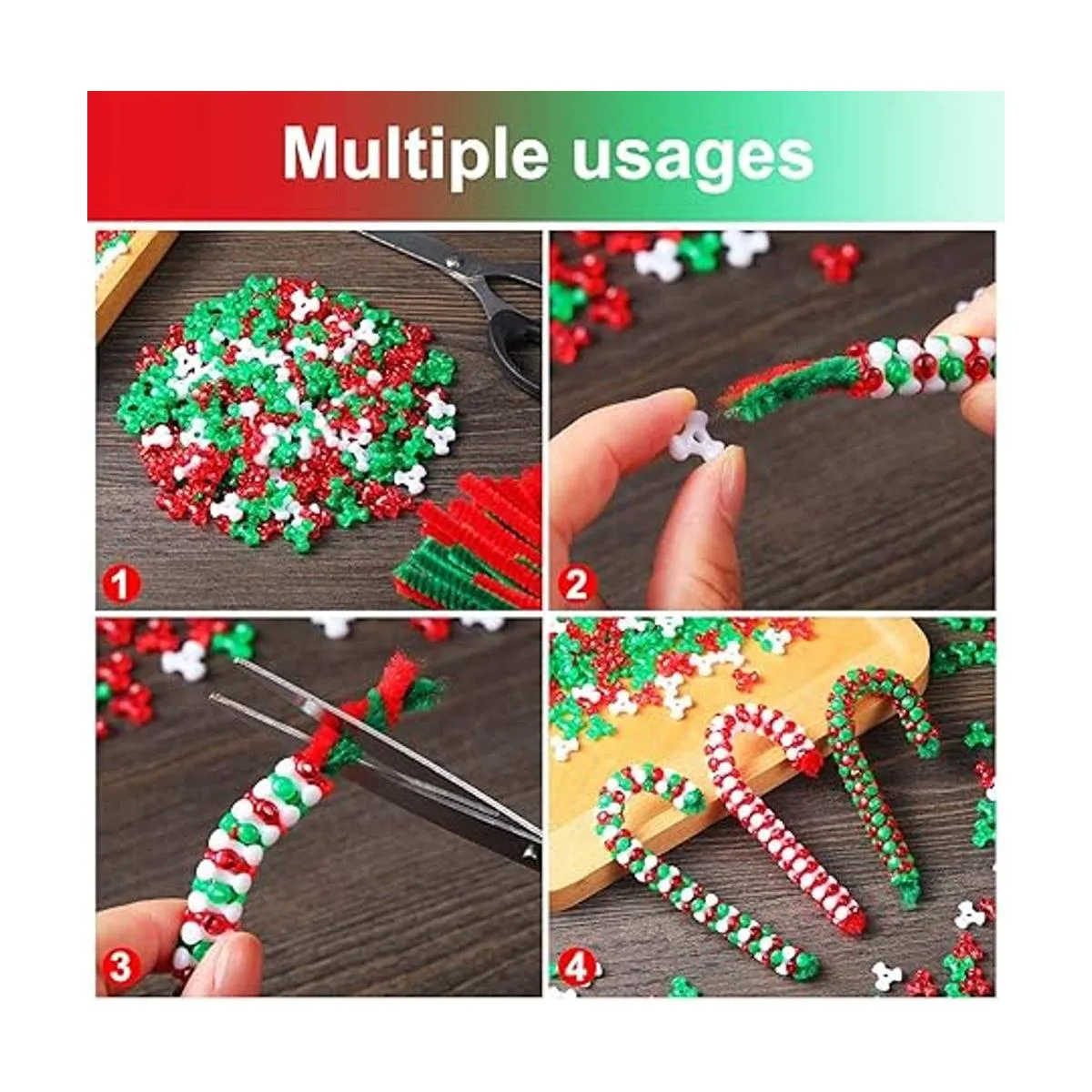 2000 cuentas de Navidad de tres formas de cuentas de_6