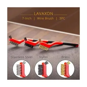 Lavaxon Juego de 3 cepillos de alambre cerdas de_3