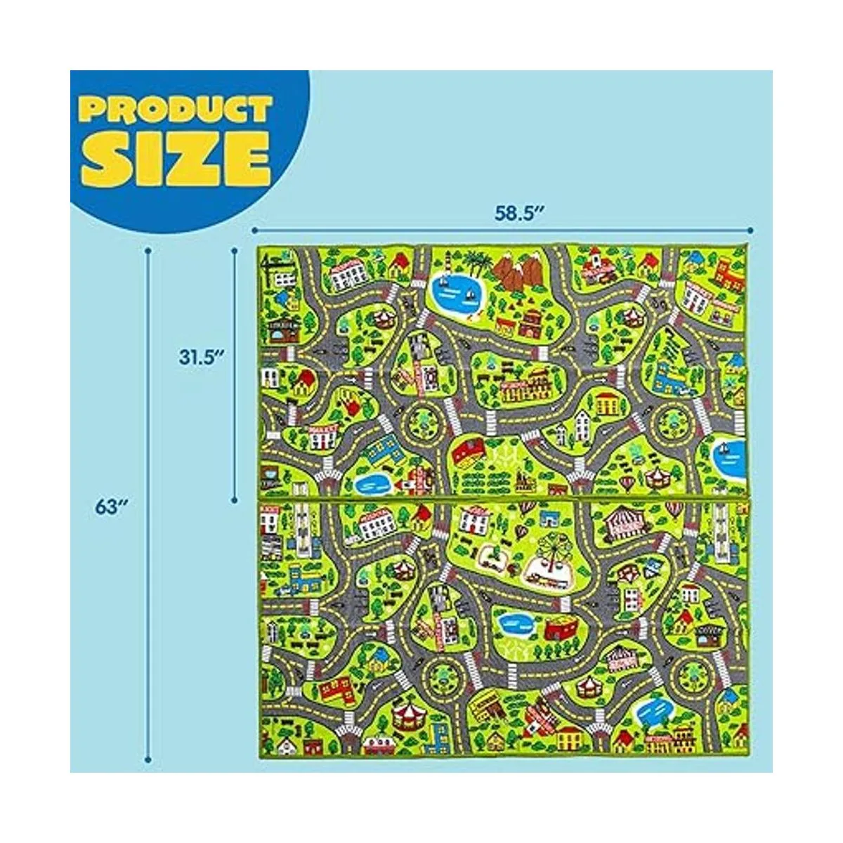 JOYIN Paquete de 2 alfombras de juegos para niños de 3