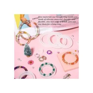 9 piezas de silicona pulsera molde y anillo de resina