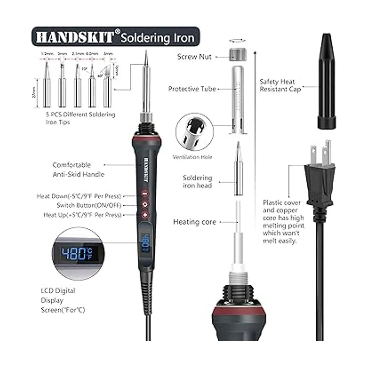 Kit de soldador electrónico actualizado soldador de 110